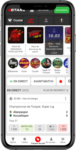 Capture d'écran mobile de la page d'accueil de 888starz