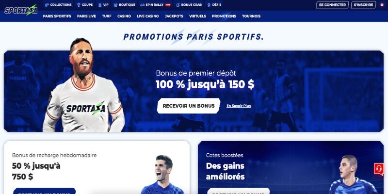 Sportaza Canada page promotionnelle
