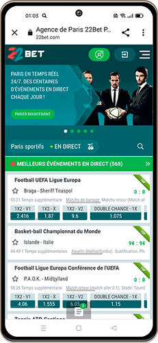 22bet Luxembourg application mobile
