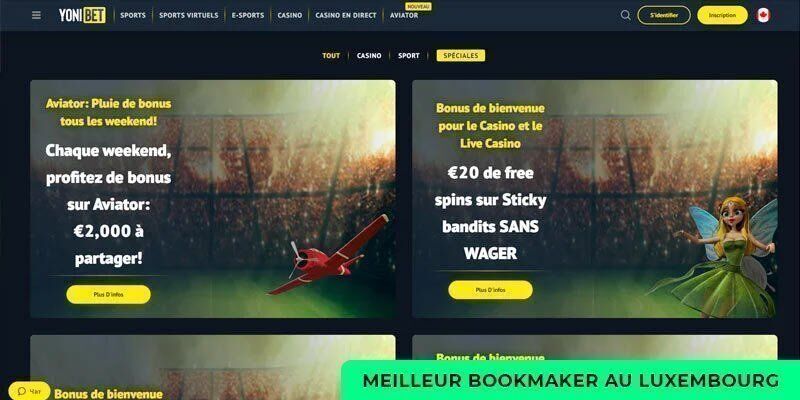 Meilleur bookmaker Yonibet au Luxembourg - page promo
