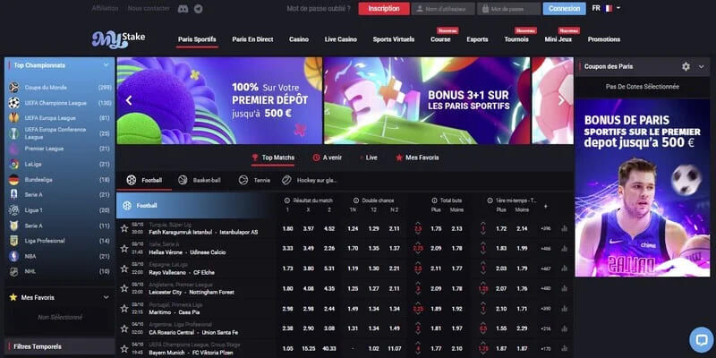 Capture d'écran de la page sportive Capture d'écran de la page sportive Mystake