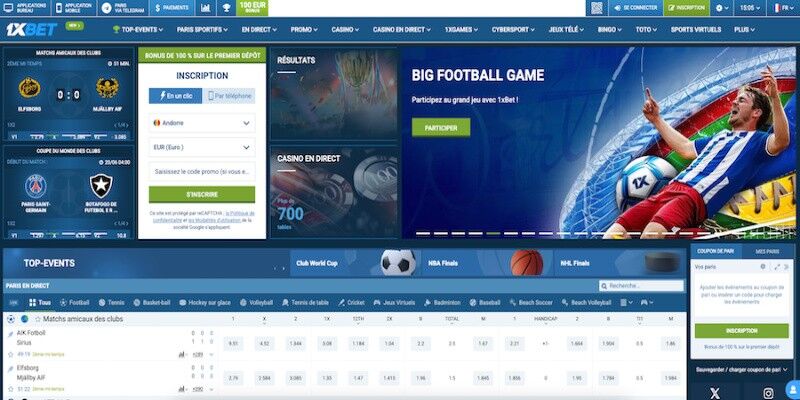 1xbet page principale