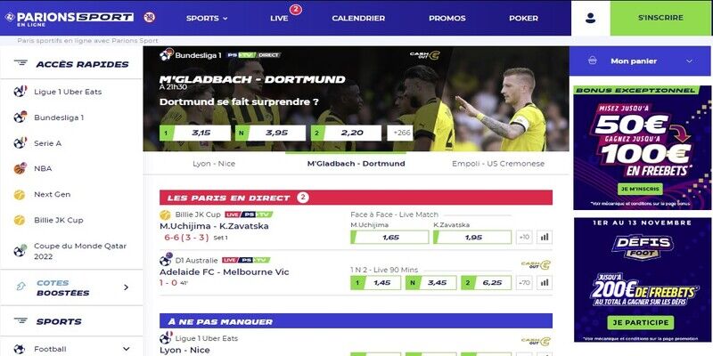 parions sport sports page