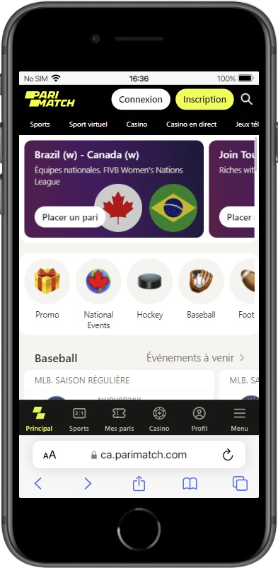 PariMatch application mobile