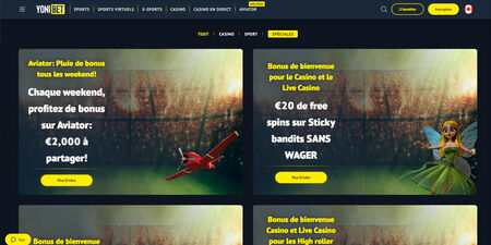 fiables bookmaker yonibet page promotionnelle