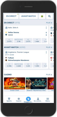 Application mobile - 1xBet
