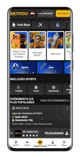 capture d'écran de la page d'accueil sur Android