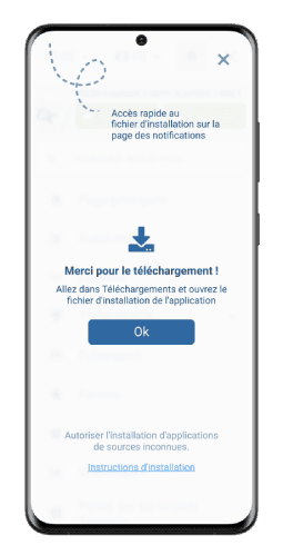 capture d'écran de la page d'accueil sur Android