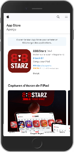  Installer l'appli 888starz sur iOS