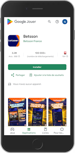 L'appli Betsson sur Android