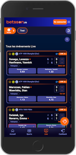 Les sports et compétitions live Betsson