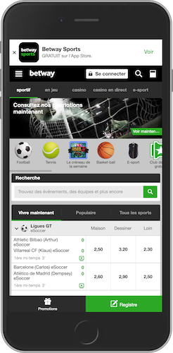 Installer l'appli Betway sur iOS