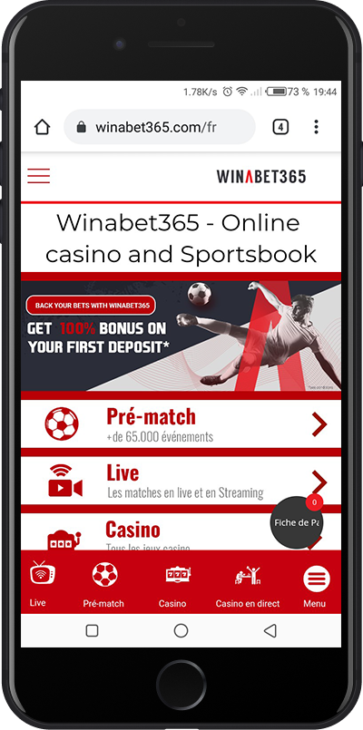 page principale de winabet365