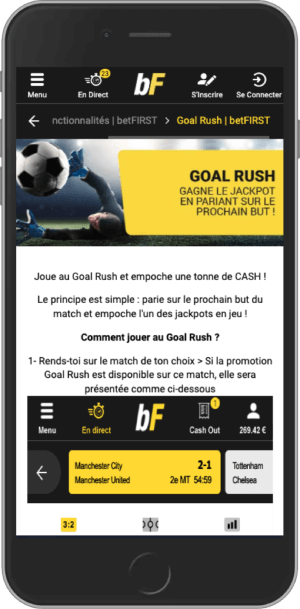 betFIRST la promo Goal Rush