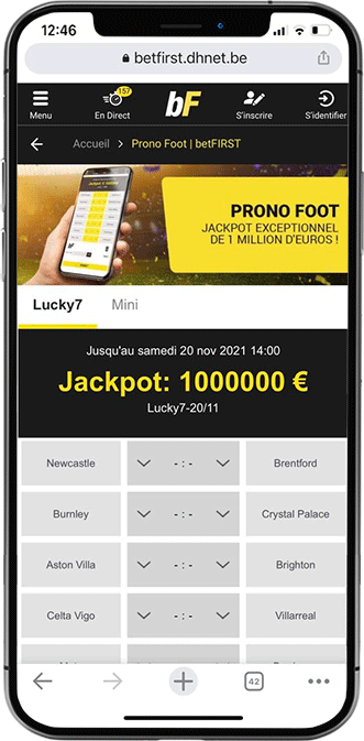 betFIRST la jackpot de 1000000€