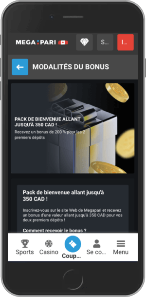 megapari bonus bienvenue