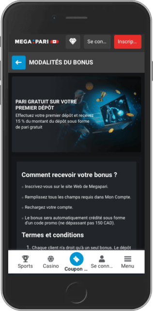 Pari gratuit au premier dépôt