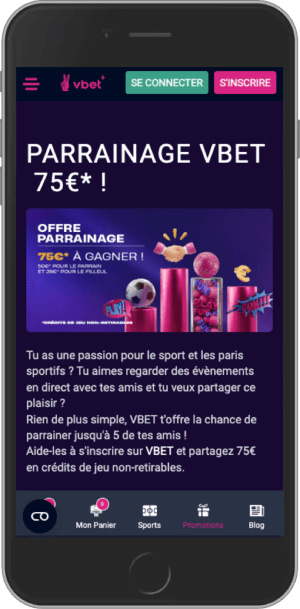 Bonus du Parrainage Vbet