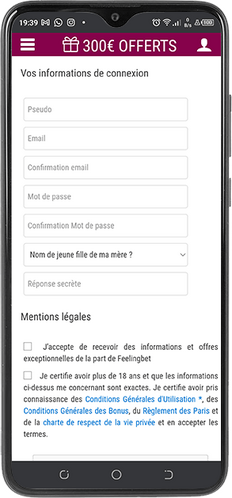 Première page d'inscription à Feelingbet-800x500sa