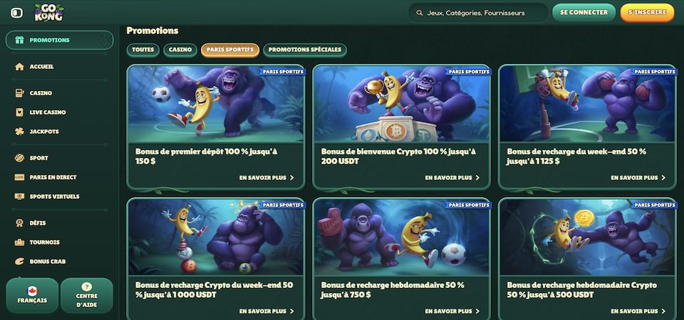 Capture d'écran de la page promotionnelle de GoKong
