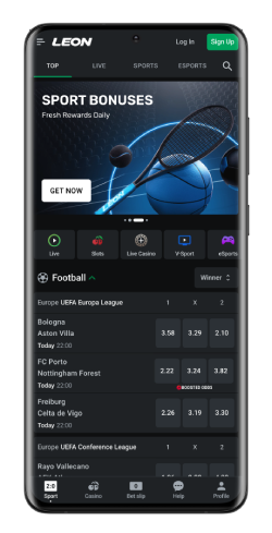 Application mobile Android Leon bookmaker