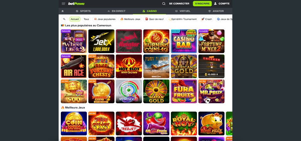 Présentation du casino betPawa