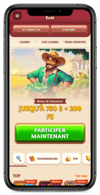 Capture d'écran de la page principale de Billybets