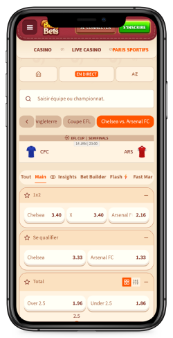 Capture d'écran de paris Billybets