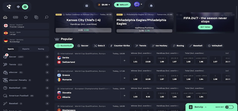 Capture d'écran de la page Thrill sports